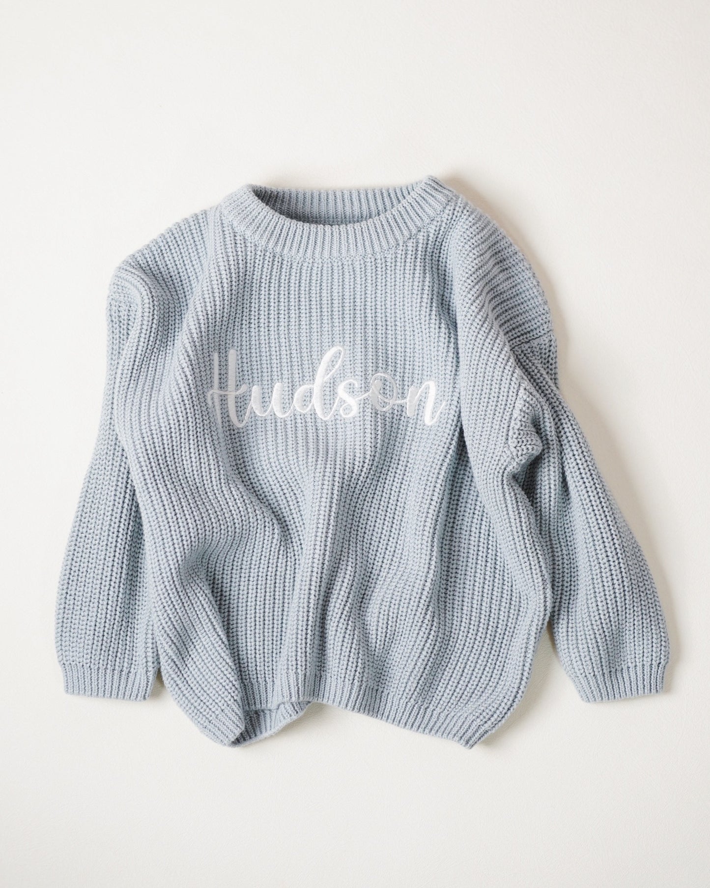 Personalized Embroidered Knitted Pullover Organic Cotton - Custom Sweater