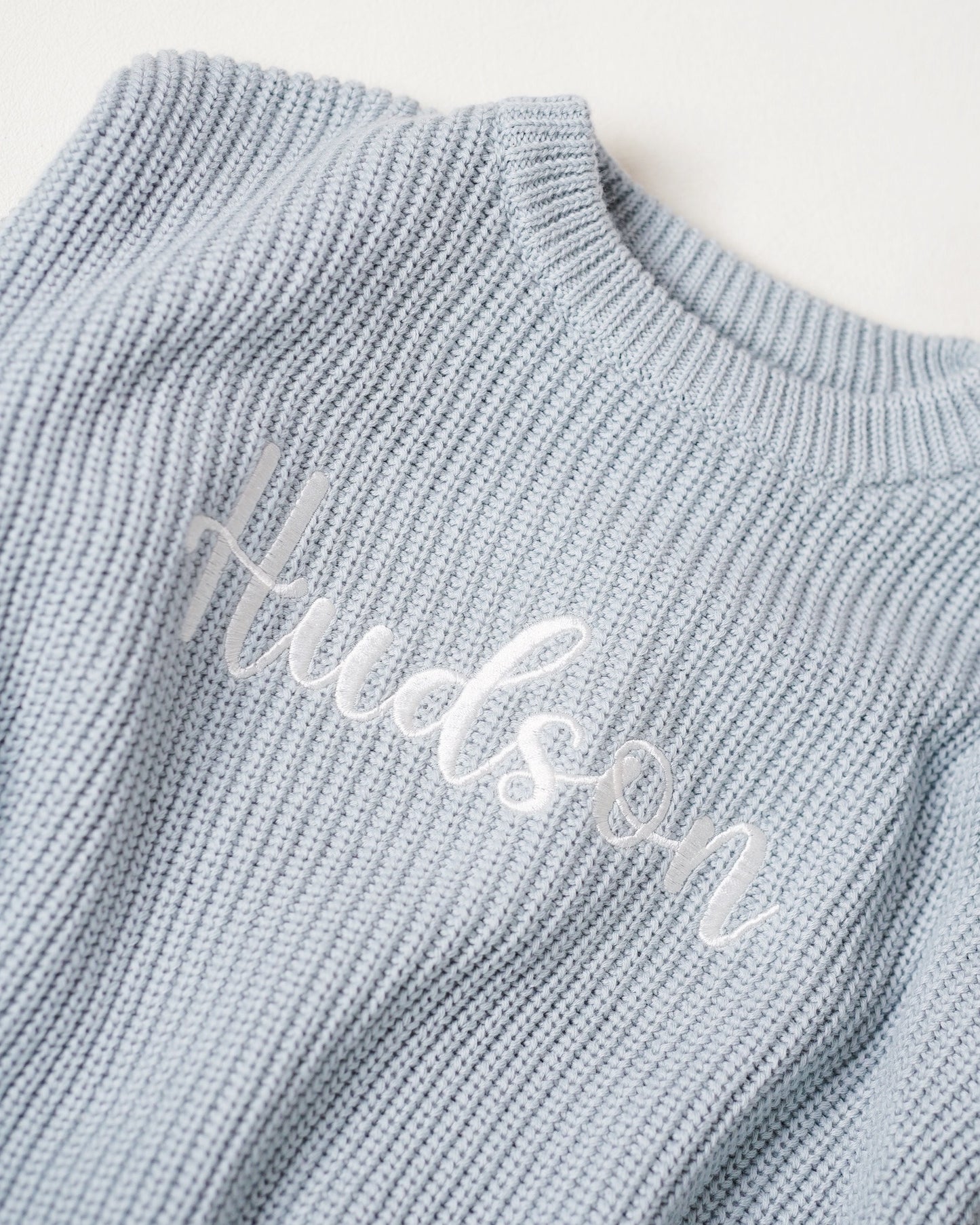 Personalized Embroidered Knitted Pullover Organic Cotton - Custom Sweater