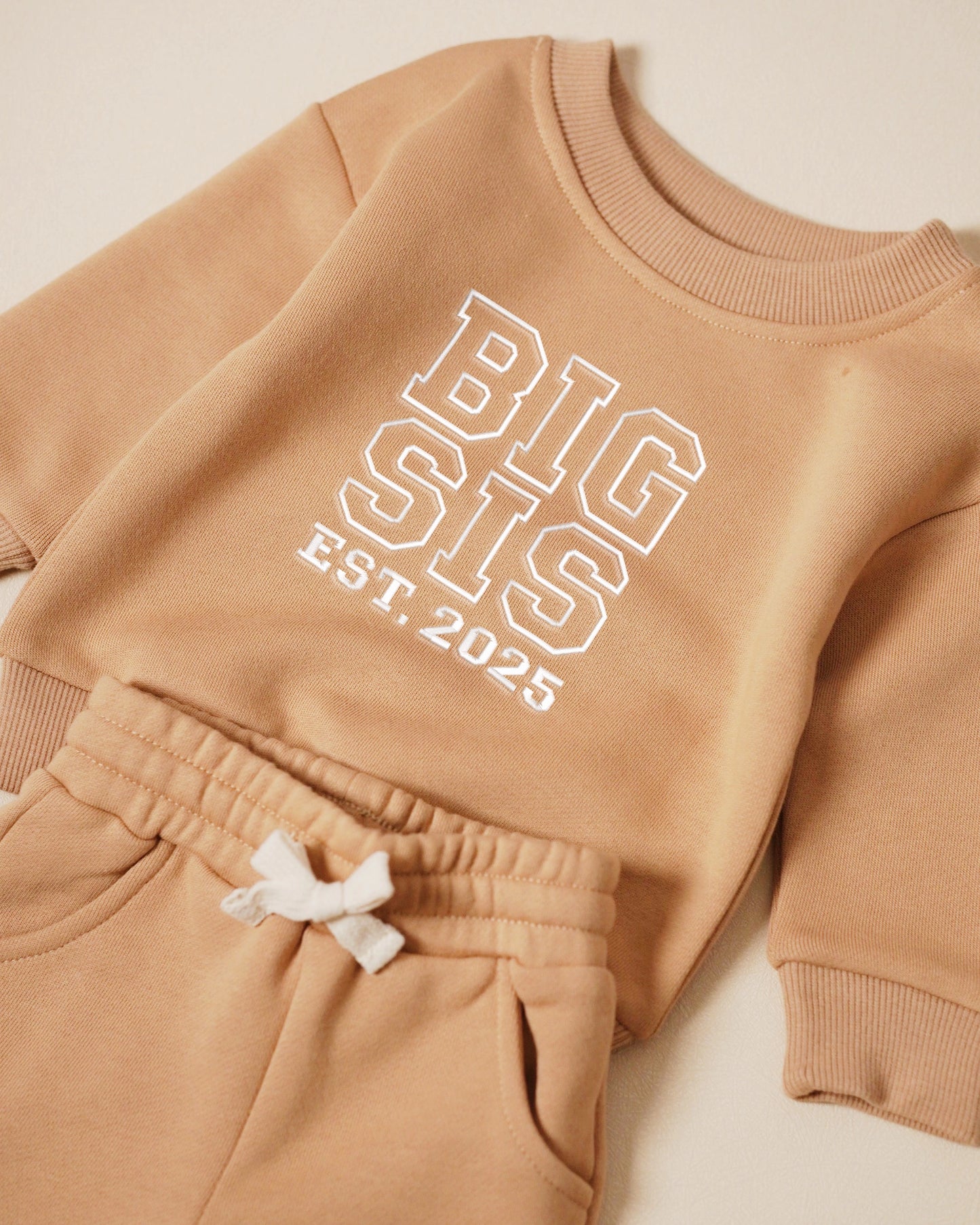 Personalized Big Bro/Big Sis Sweatshirt and Jogger Set Custom Embroidery