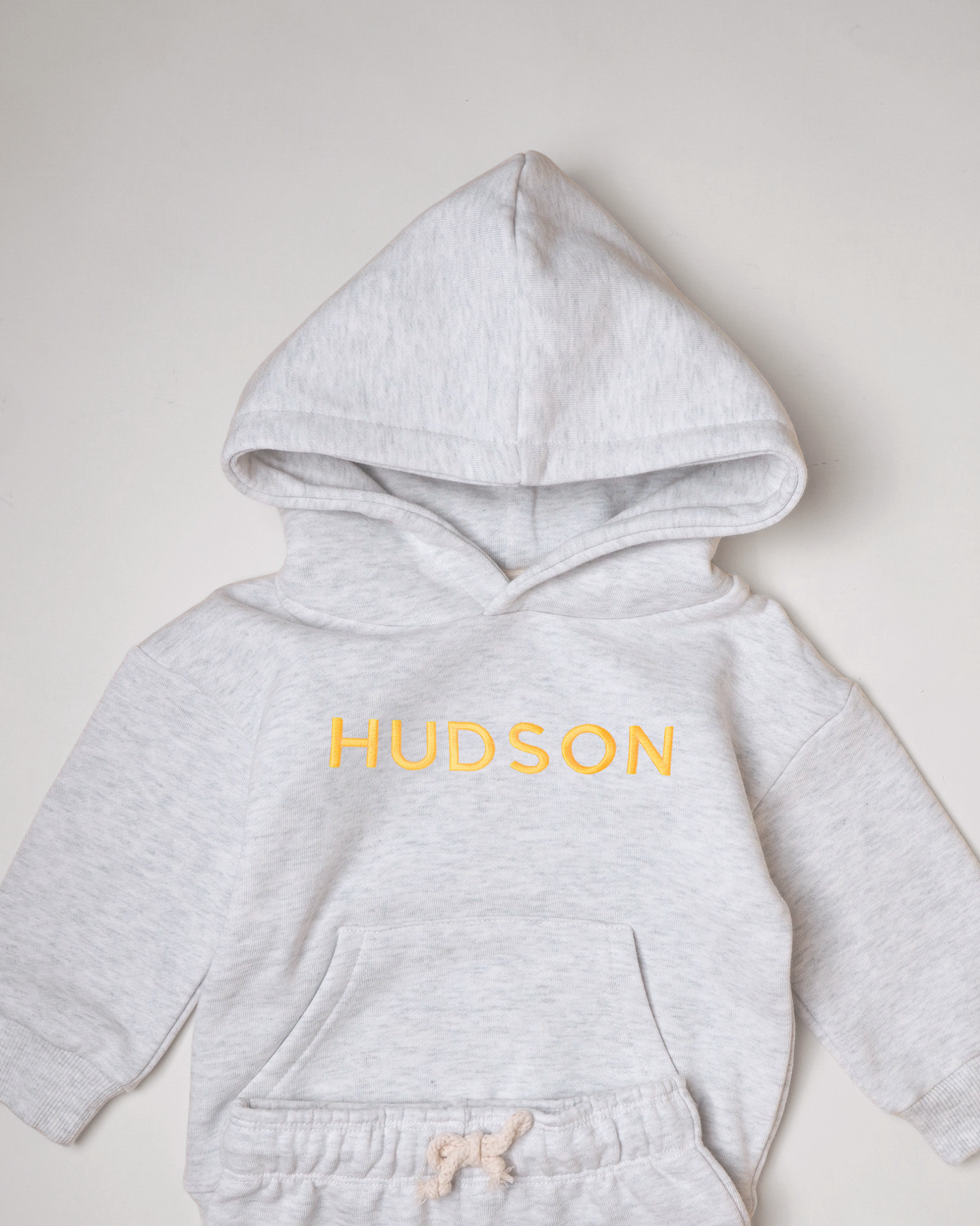 Personalized Kids Hoodie Set - Custom Embroidered Name - Organic Cotton Toddler Sweatshirt Cozy Winter Gift