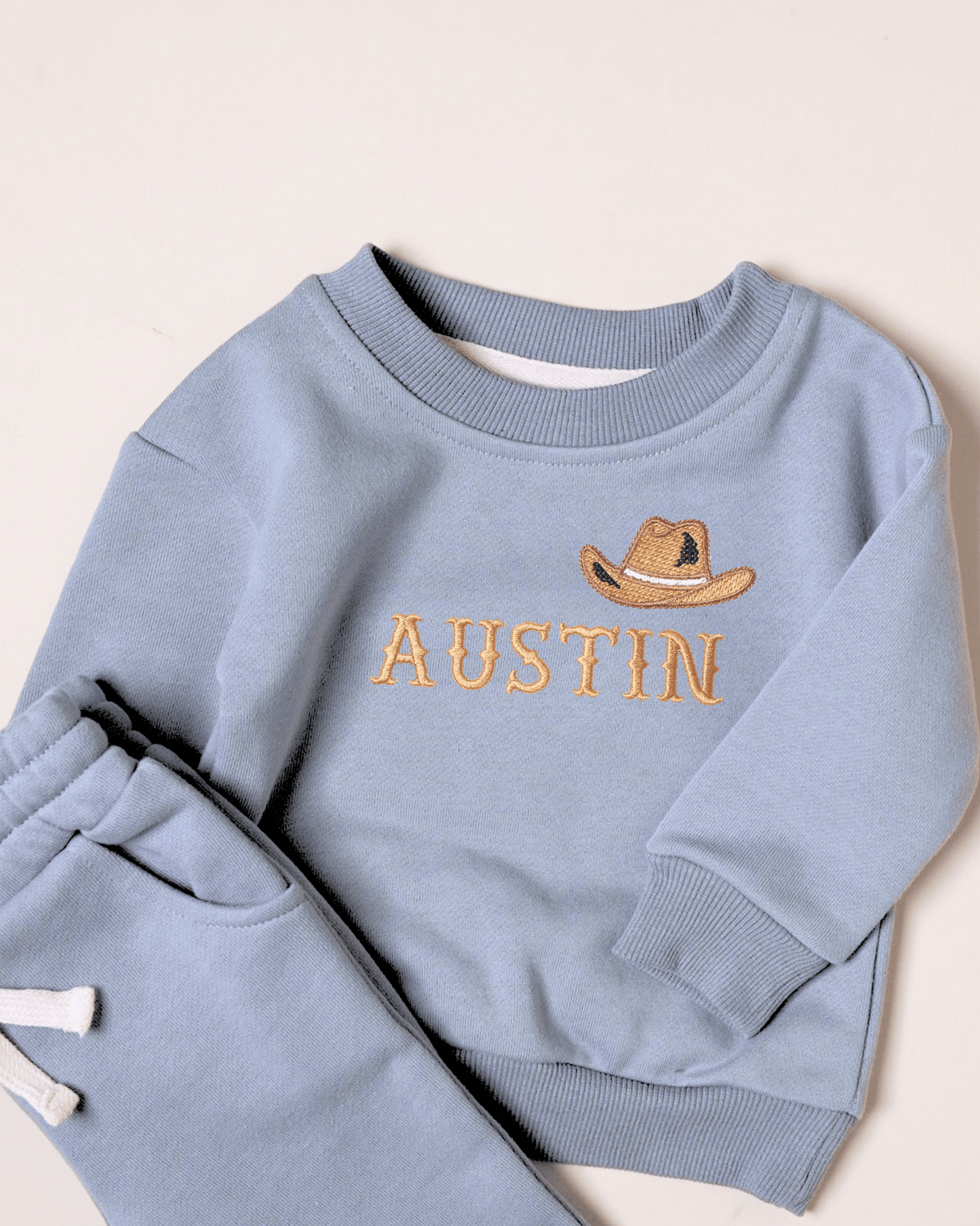 Cowboy Embroidered Design with Personalized Name Sweatshirt