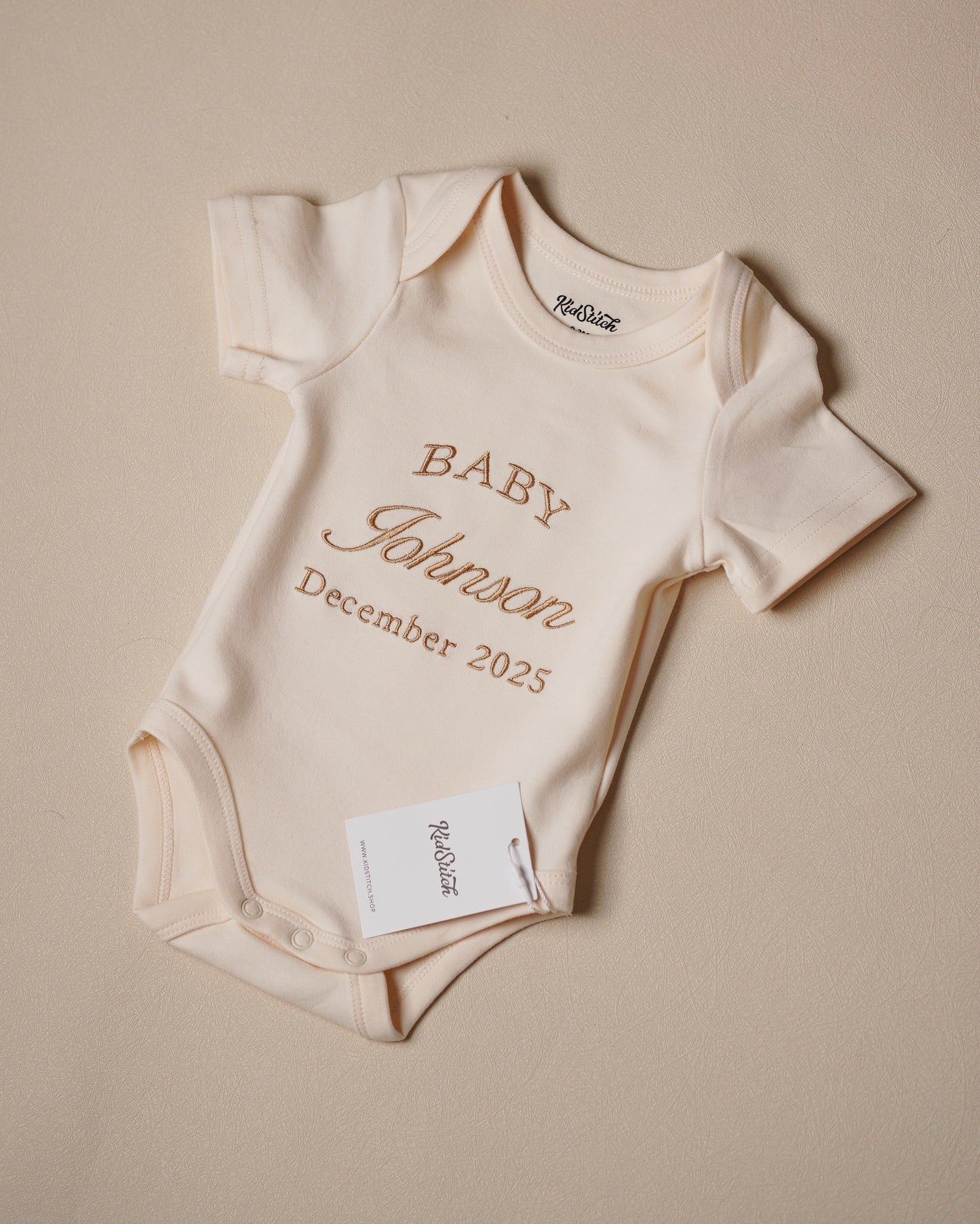 Kidstitch Organic Baby Bodysuit Short Sleeve - Baby Announcements