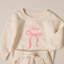 Cute Bow Outfit Embroidered with Custom Name - Sweatshirt Set
