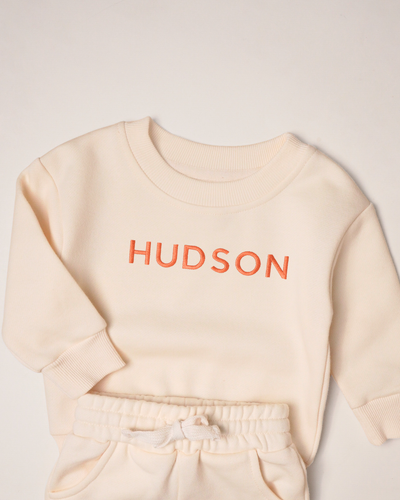 Custom Embroidered Name Outfit Sweatshirt Set